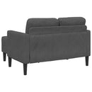 2-personers sofa med chaiselong L-formet mørkegrå 125 cm hør