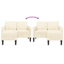 2-personers sofa med chaiselong L-formet 125 cm linned creme
