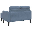 2-personers sofa med chaiselong L-formet 125 cm linned blå