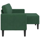 2-personers sofa med chaiselong L-formet 125 cm linned mørkegrøn