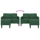 2-personers sofa med chaiselong L-formet 125 cm linned mørkegrøn