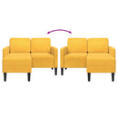 2-personers sofa med chaiselong L-formet 125 cm linned lysegul