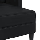 2-personers sofa med chaiselong L-formet sort 125 cm kunstlæder