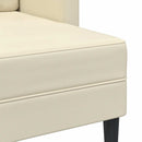 2-personers sofa med chaiselong L-formet 125cm kunstlæder creme