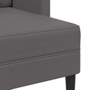 2-personers sofa med chaiselong L-formet 125 cm kunstlæder grå