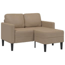 2-personers sofa med chaiselong L-formet 125 cm kunstlæder