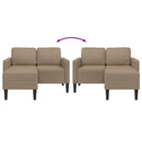 2-personers sofa med chaiselong L-formet 125 cm kunstlæder