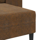 2-personers sofa med chaiselong L-formet 125 cm kunstlæder brun