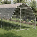 hønsegård med tag 2,5x8x2,25 m galvaniseret stål