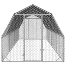 hønsegård med tag 2,5x8x2,25 m galvaniseret stål
