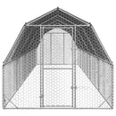 hønsegård med tag 2,5x10x2,25 m galvaniseret stål