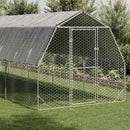 hønsegård med tag 2,5x12x2,25 m galvaniseret stål