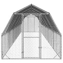 hønsegård med tag 2,5x12x2,25 m galvaniseret stål