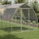 hønsegård med tag 2,5x12x2,25 m galvaniseret stål