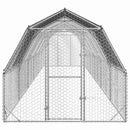 hønsegård med tag 2,5x12x2,25 m galvaniseret stål