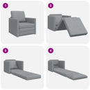 Sovesofa 60cm Lysegrå Stof
