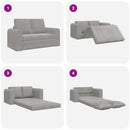 Sovesofa Lysegrå 148 x 71 x 83 cm Fløjl