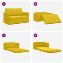 Sovesofa Solsikke gul 124 x 71 x 78 cm Fløjl