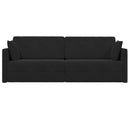 Gulvsovesofa Sort 213 x 70 x 77 cm Fløjl