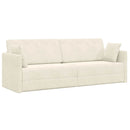Gulvsovesofa Creme 213 x 70 x 77 cm Fløjl