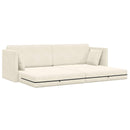 Gulvsovesofa Creme 213 x 70 x 77 cm Fløjl