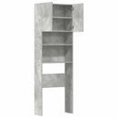 vaskemaskineskab 64x24x190 cm konstrueret træ betongrå