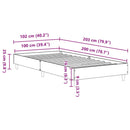 sengeramme uden madras 100x200 cm konstrueret træ røget eg