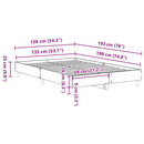 sengestel uden madras 135x190 cm konstrueret træ grå sonoma-eg