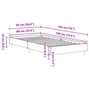 sengestel uden madras 90x190 cm konstrueret træ sort