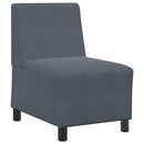 modulær sofa uden armlæn mørkegrå 55 cm fløjl