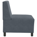 modulær sofa uden armlæn mørkegrå 55 cm fløjl