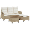 sofasæt til haven 3 dele med hynder L-formet polyrattan beige