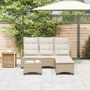 sofasæt til haven 3 dele med hynder L-formet polyrattan beige