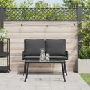 Have Spisebordssæt med pude 2 pcs Sort polyrattan