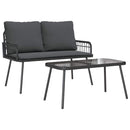 Have Spisebordssæt med pude 2 pcs Sort polyrattan