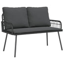 Have Spisebordssæt med pude 2 pcs Sort polyrattan