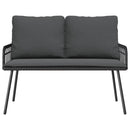 Have Spisebordssæt med pude 2 pcs Sort polyrattan