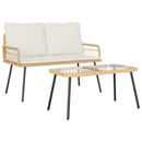 Have Spisebordssæt med pude 2 pcs Naturfarvet polyrattan