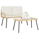 Have Spisebordssæt med pude 2 pcs Naturfarvet polyrattan