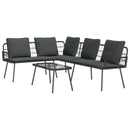 Havesofa Sæt med pude 2 pcs Sort polyrattan