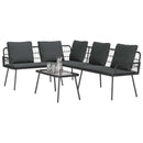 Havesofa Sæt med pude 2 pcs Sort polyrattan