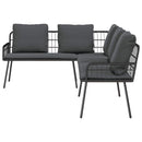 Havesofa Sæt 2 pcs Sort polyrattan