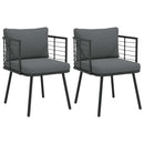 havestole 2 stk. med hynder polyrattan sort