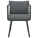 havestole 2 stk. med hynder polyrattan sort