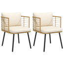havestole 2 stk. med hynder polyrattan naturfarvet