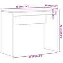 skrivebord sort egetræ 90x40x72 cm konstrueret træ