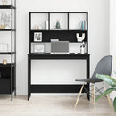 skrivebord m. hylder 102x45x148 cm konstrueret træ sort egetræ