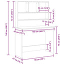 skrivebord m. hylder 102x45x148 cm konstrueret træ sort egetræ