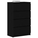 skænk 60x35x98,5 cm konstrueret træ sort egetræsfarve