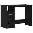 skrivebord m. skuffer 102x50x76 cm konstrueret træ sort egetræ